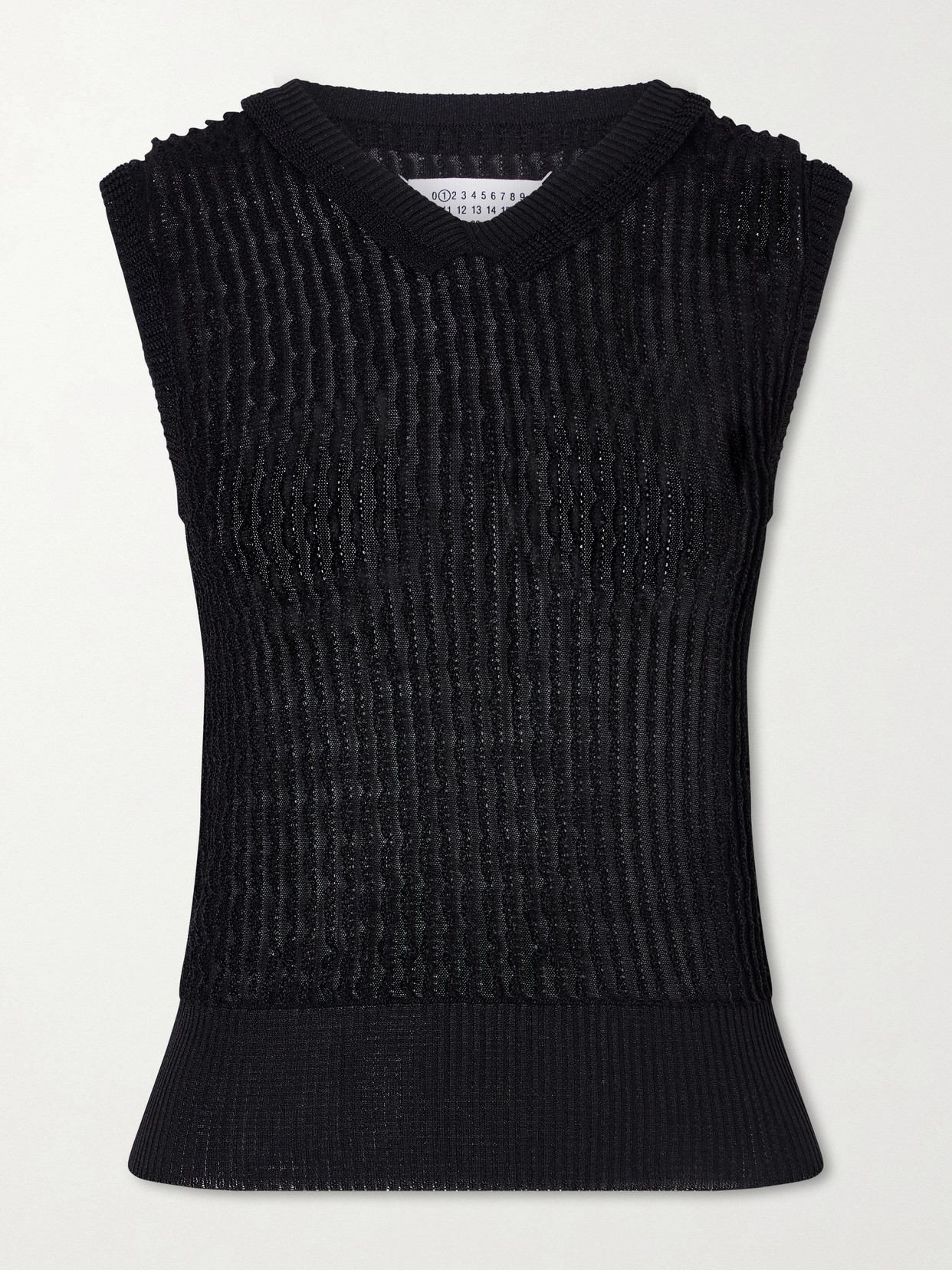 Maison Margiela Ribbed-knit Tank In Black
