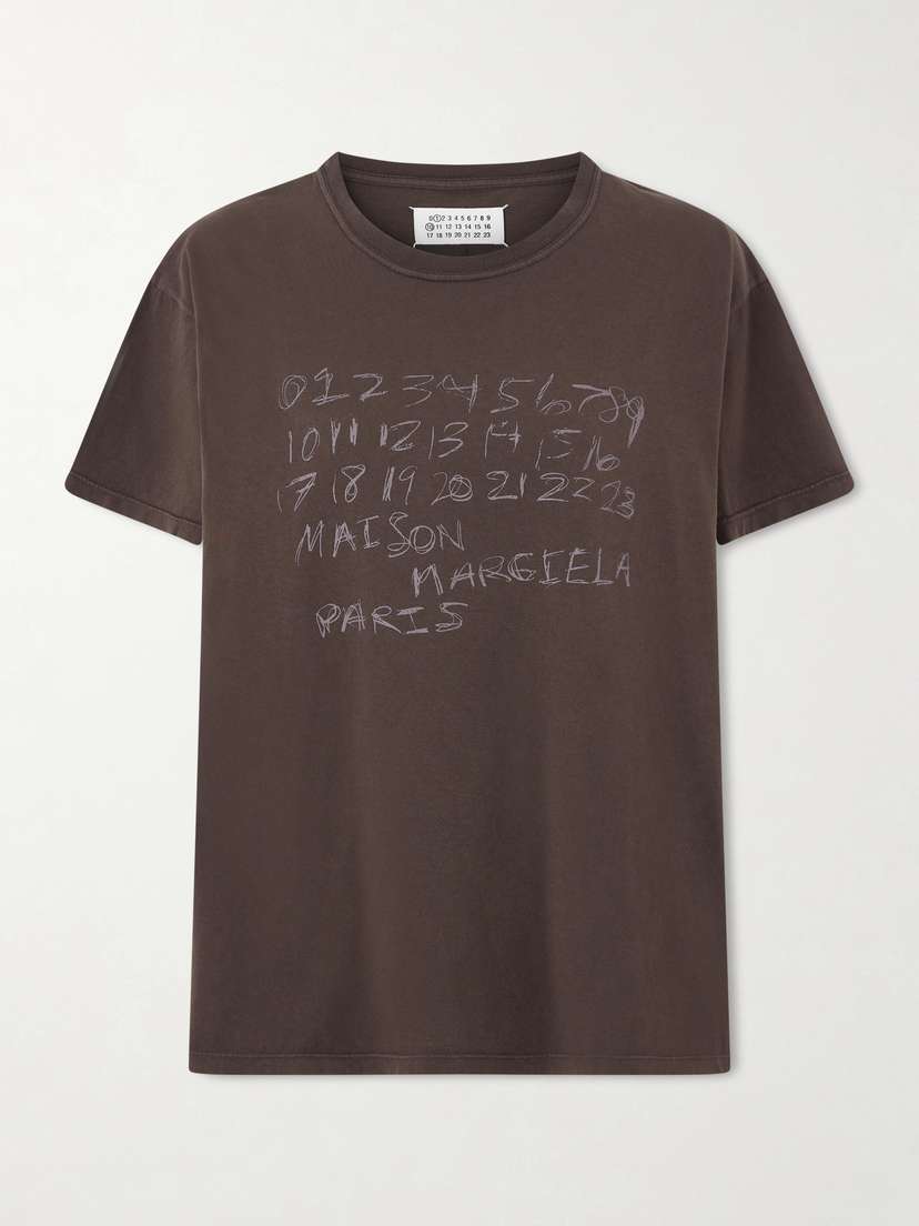 Maison Margiela Numerical Printed Cotton-jersey T-shirt