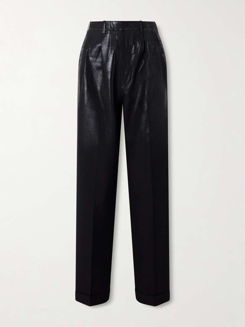 Maison Margiela Pleated Wool Straight-leg Pants