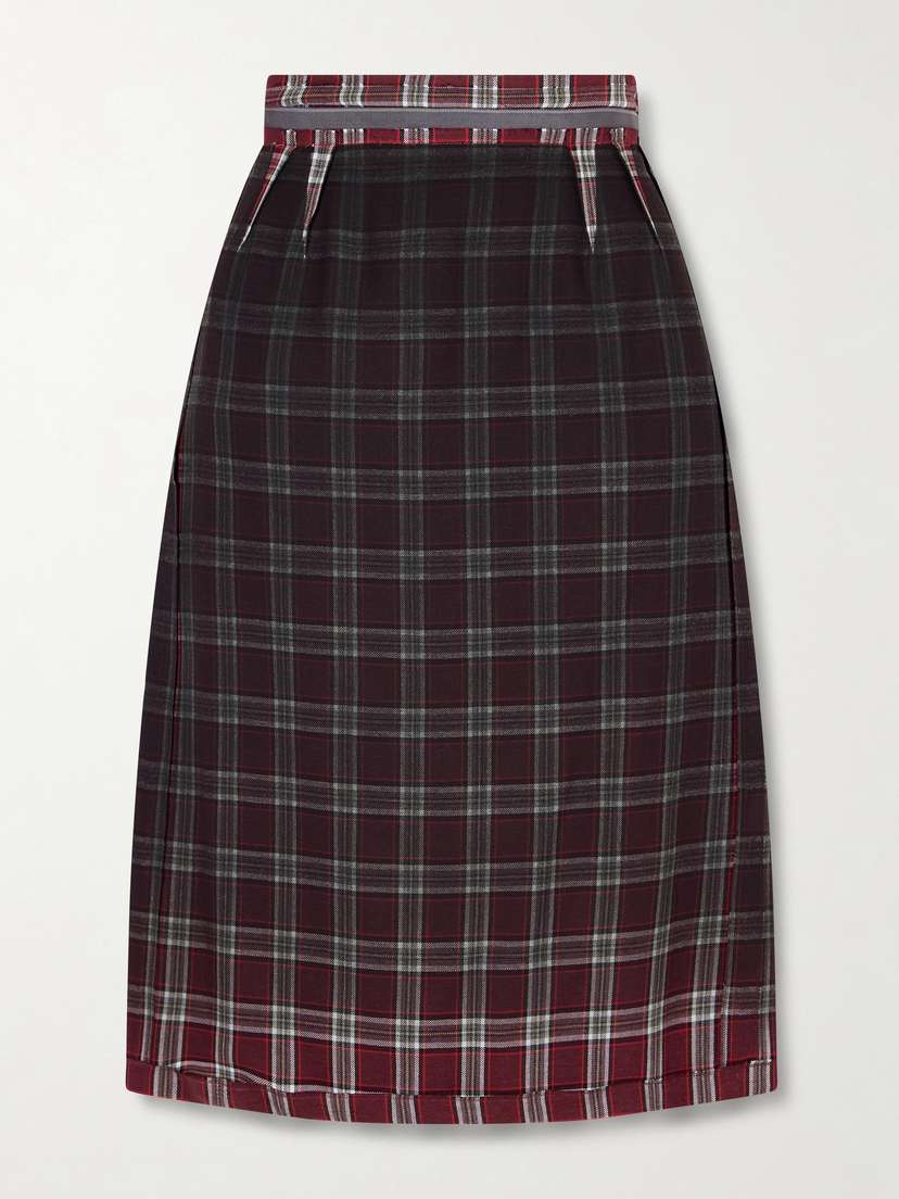 Maison Margiela Dégradé Checked Woven Midi Skirt
