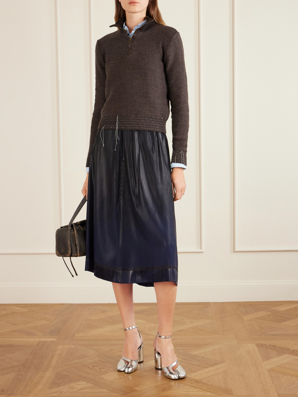 Distressed Wool-Blend Sweater