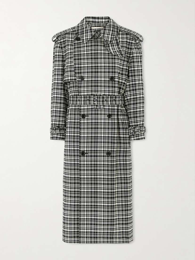 S.S. Daley Edna Houndstooth Wool And Cotton-blend Trench Coat