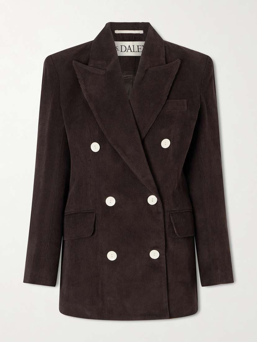 S.S. Daley Eilidh Double-breasted Cotton-corduroy Blazer