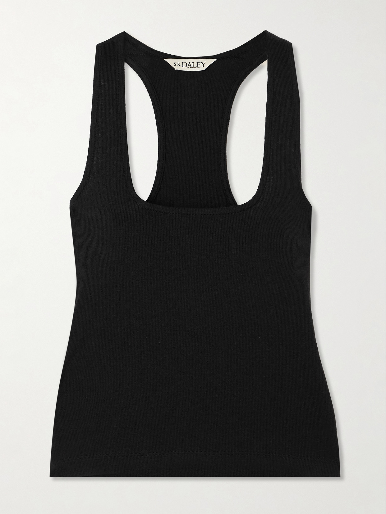S.s. Daley Amelia Ribbed Lyocell-blend Tank In Black