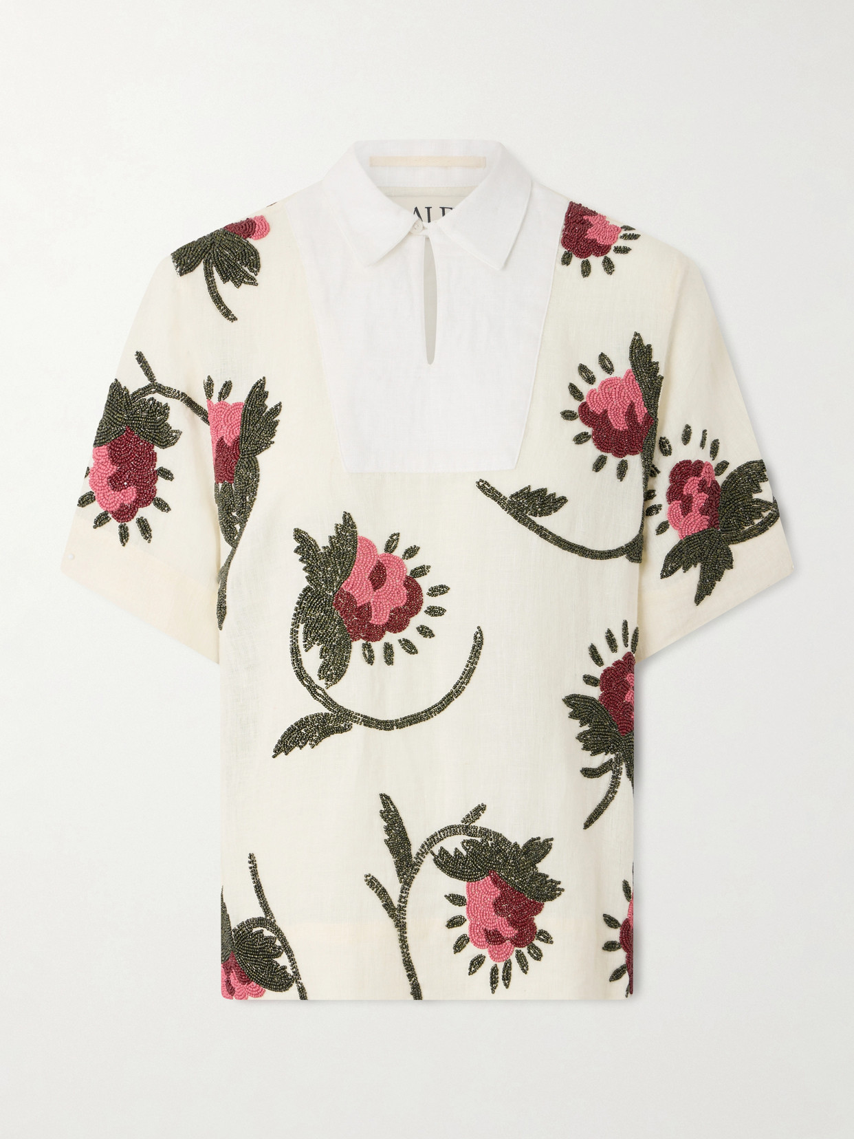 S.s. Daley Iona Bead-embellished Linen Shirt In White