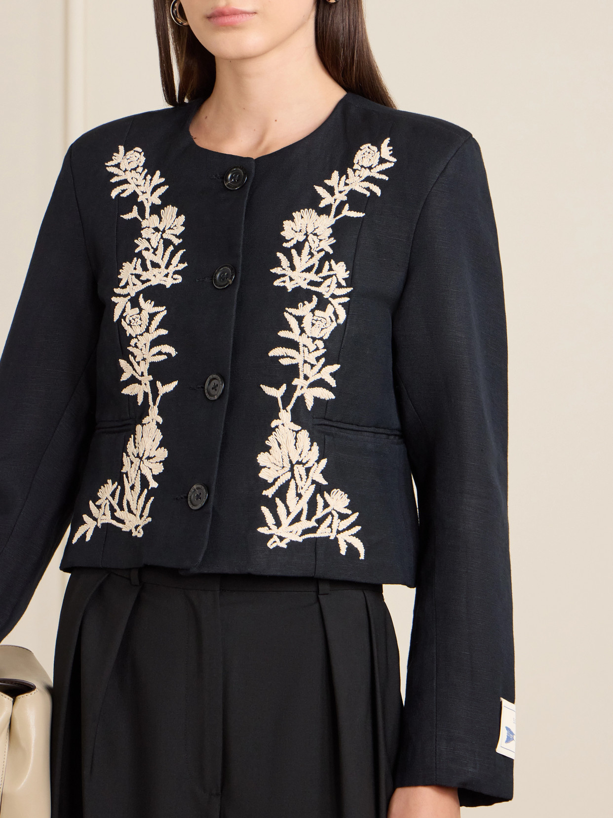 S. S. Daley - Ophelia Cropped Embroidered Woven Jacket