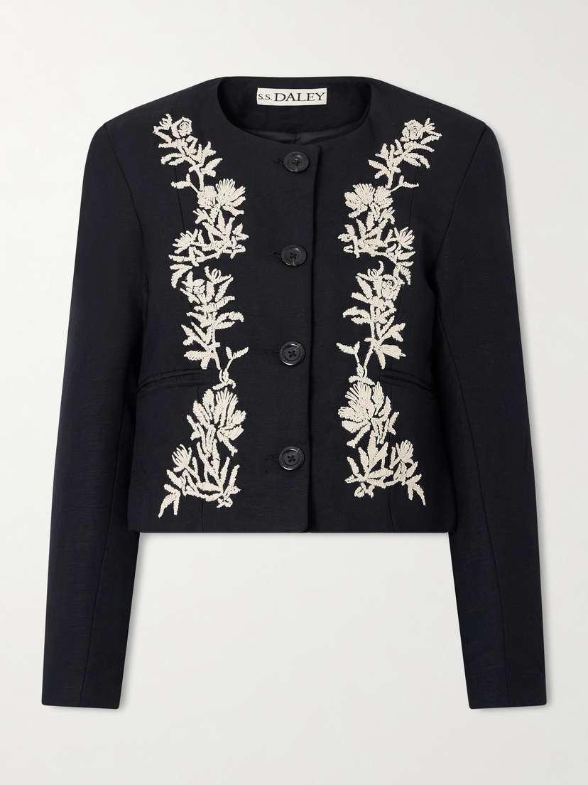 S.S. Daley Ophelia Cropped Embroidered Woven Jacket