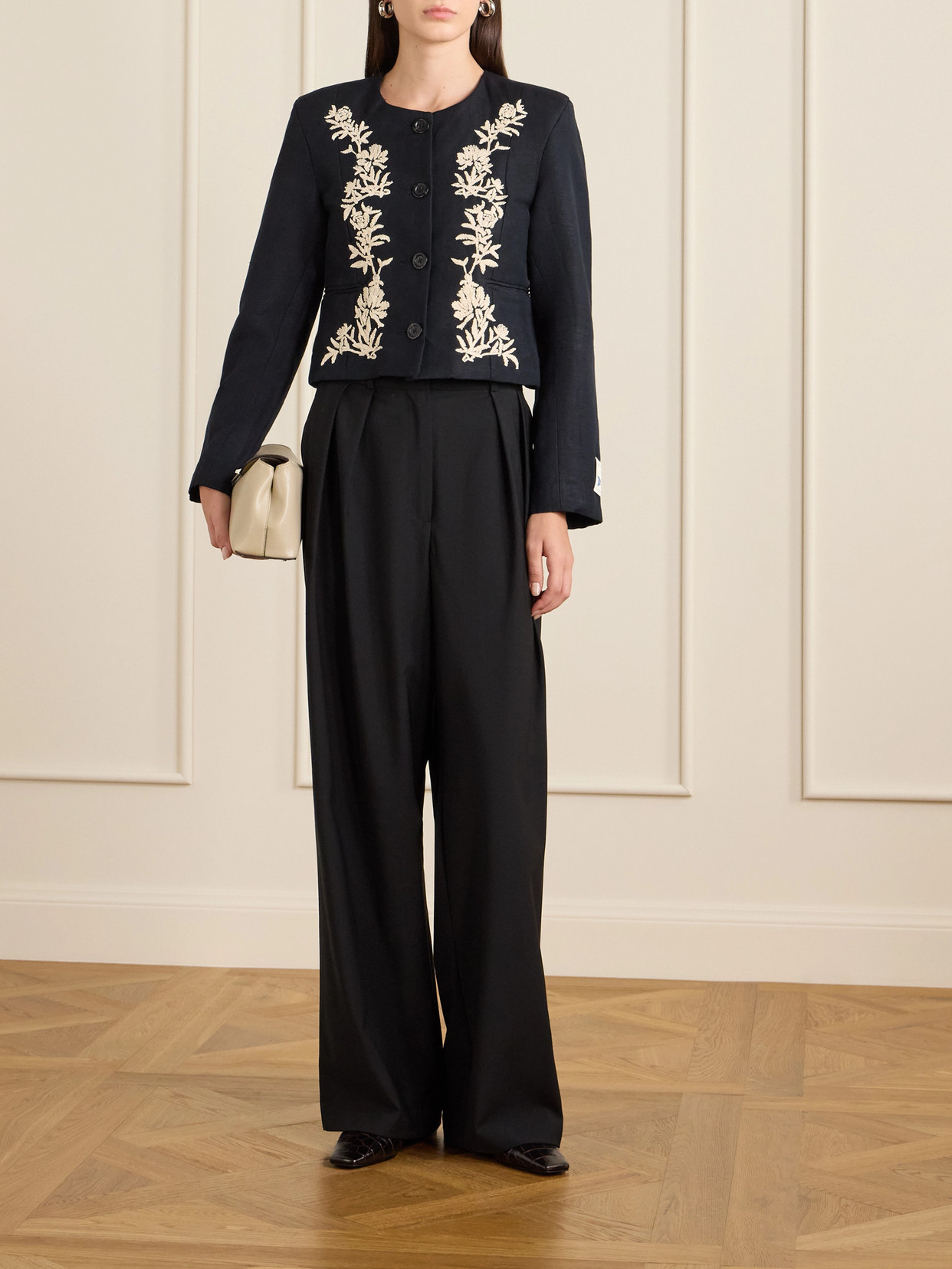 S. S. Daley - Ophelia Cropped Embroidered Woven Jacket
