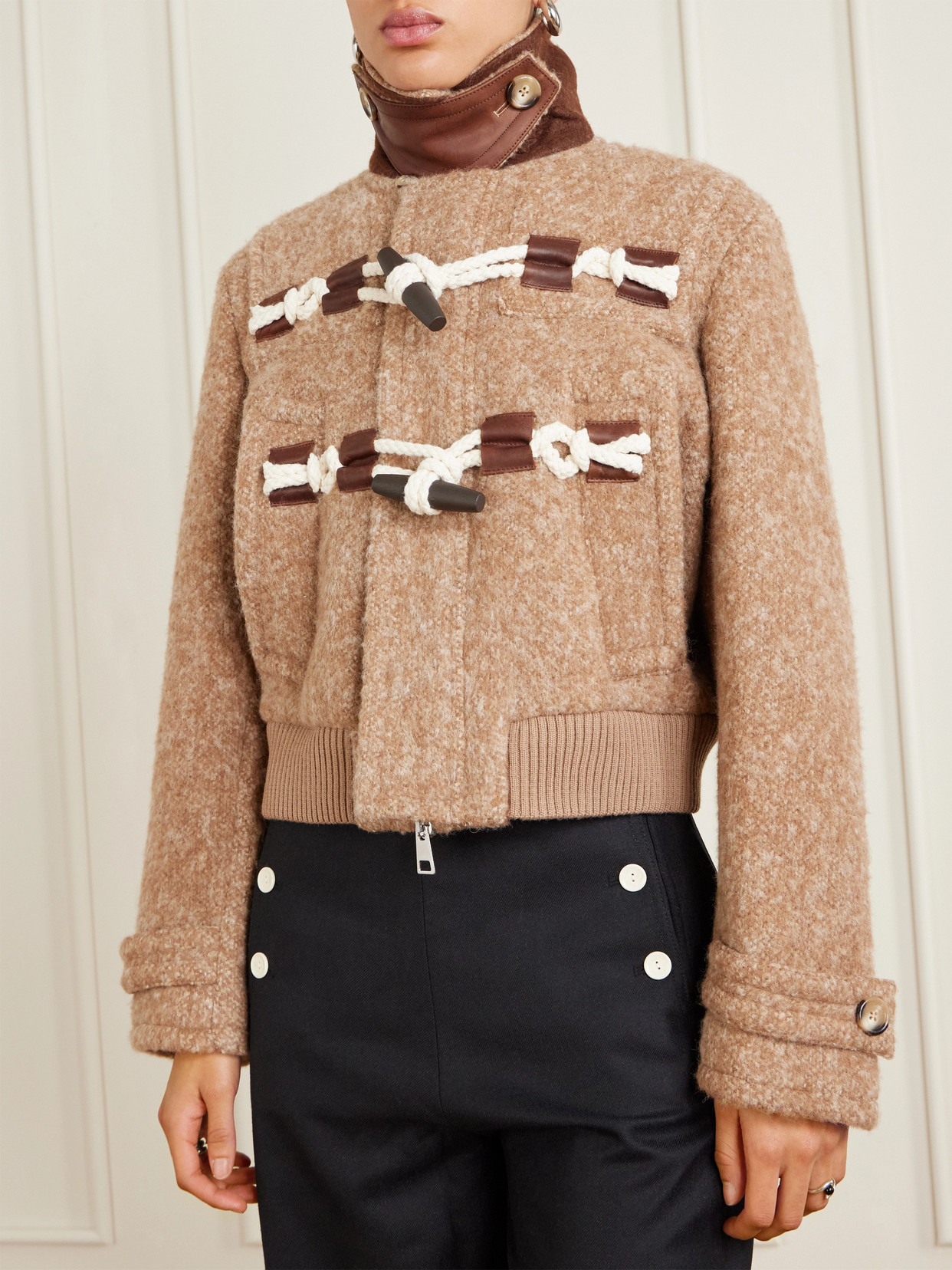 S. S. Daley - Cropped Alpaca-Blend Bomber Jacket