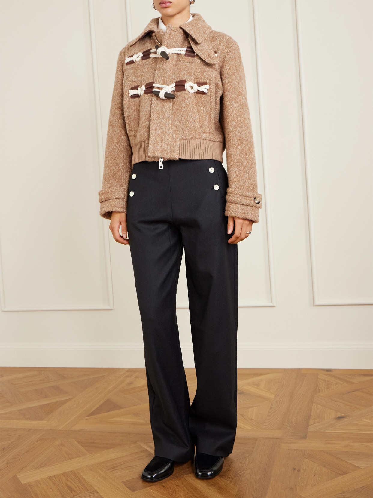S. S. Daley - Cropped Alpaca-Blend Bomber Jacket