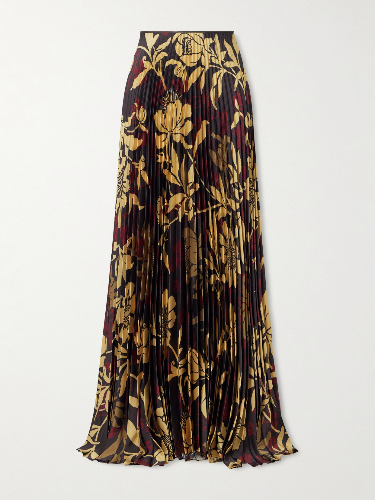 S.s. Daley Kate Pleated Floral-print Satin-twill Maxi Skirt In Multi