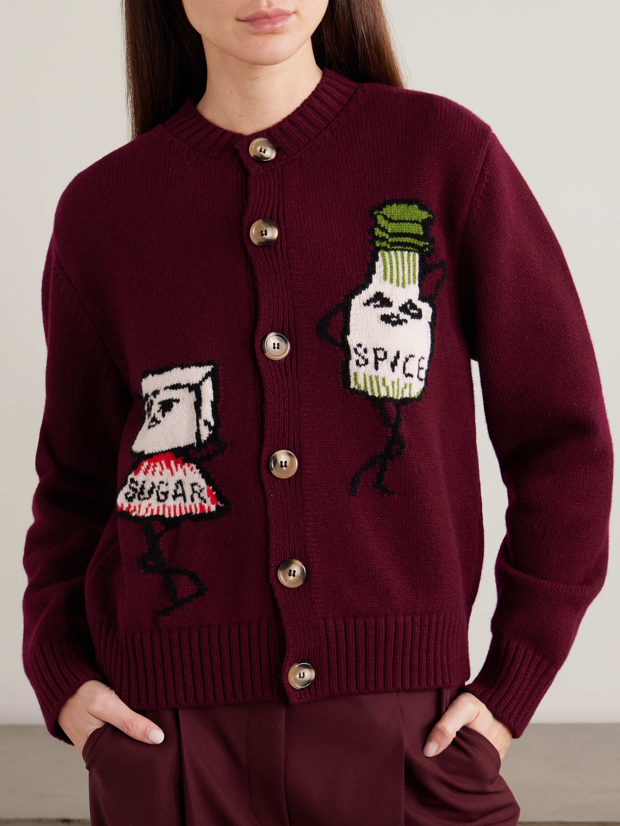 S.S. DALEY - Sugar & Spice intarsia wool cardigan | Plush