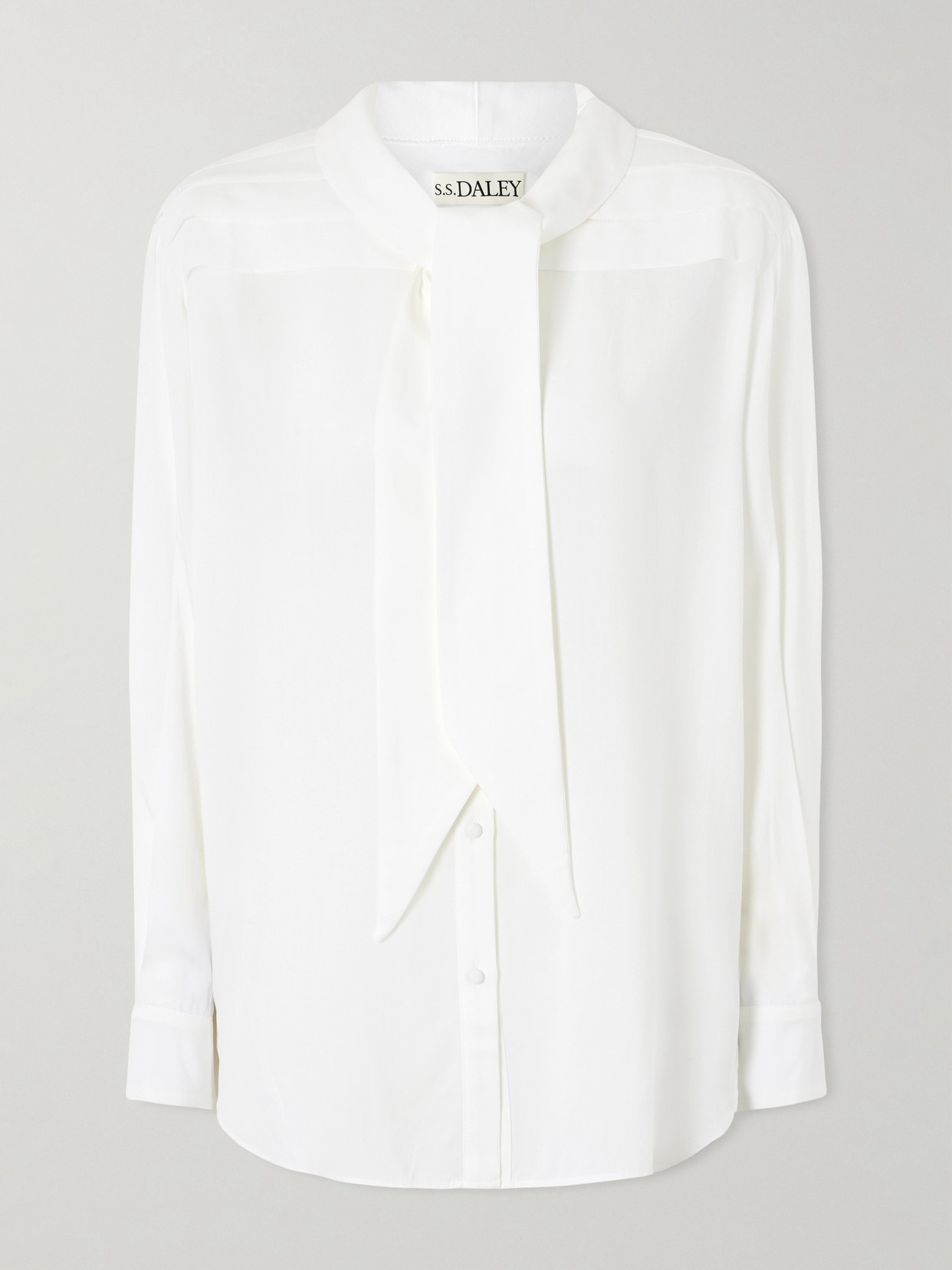 S.s. Daley Elspeth Pussy-bow Silk Shirt In White