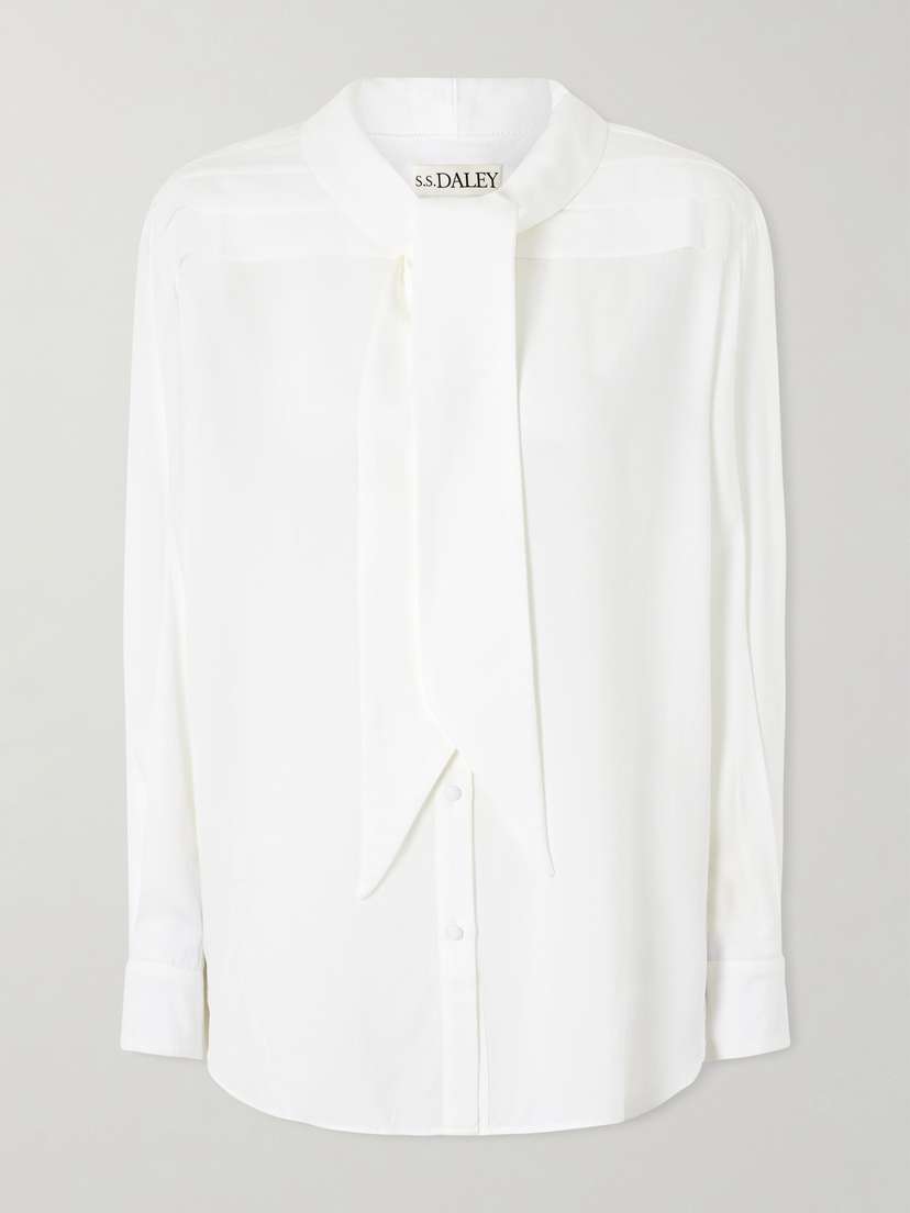 S.S. Daley Elspeth Pussy-bow Silk Shirt