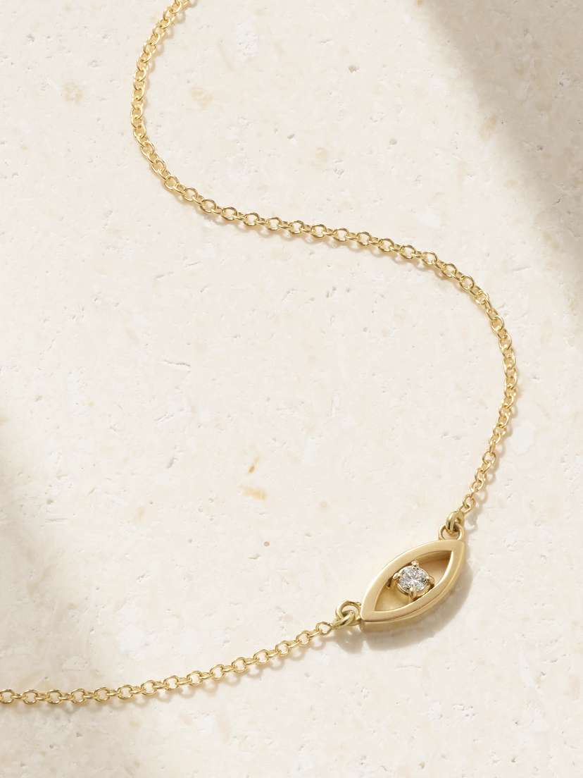Jennifer Meyer Evil Eye Mini 18-karat Gold Diamond Necklace