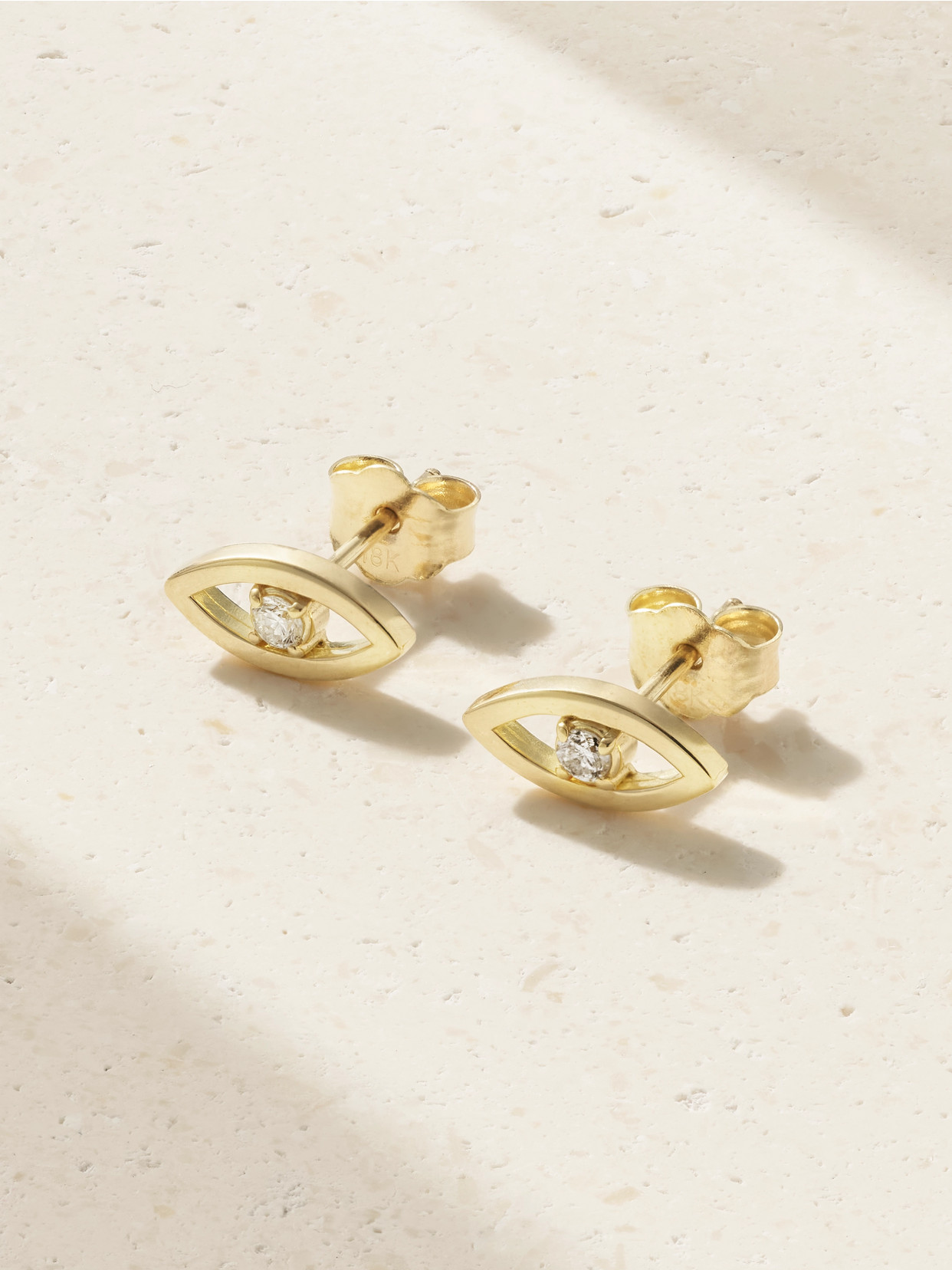 Jennifer Meyer Evil Eye Mini 18-karat Gold Diamond Earrings