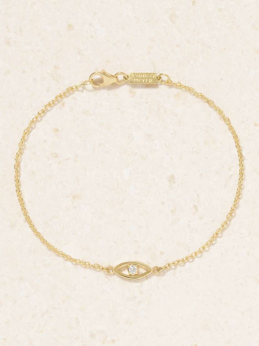 Jennifer Meyer Mini Evil Eye 18-karat Gold Diamond Bracelet