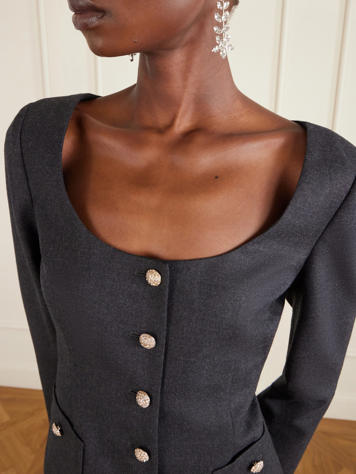 Embellished Wool-Flannel Jacket