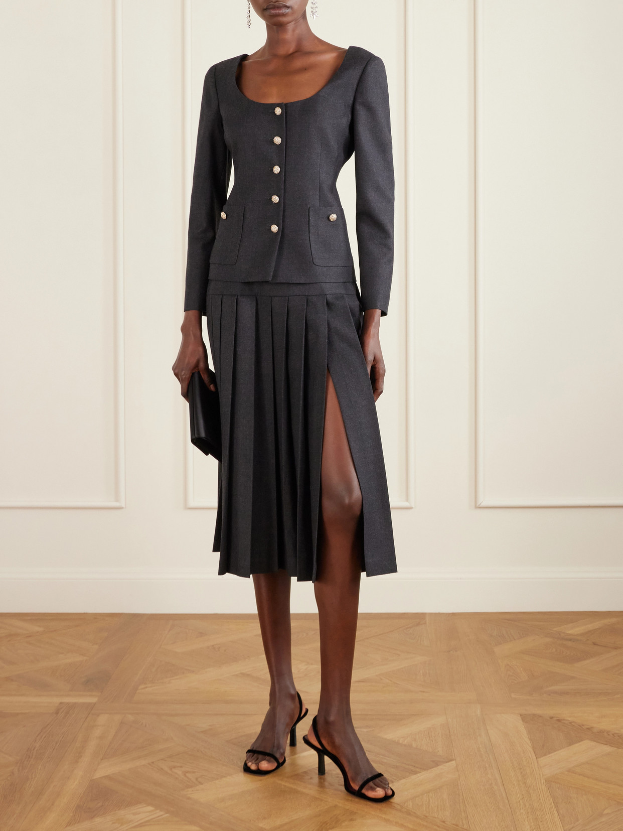 Embellished Wool-Flannel Jacket