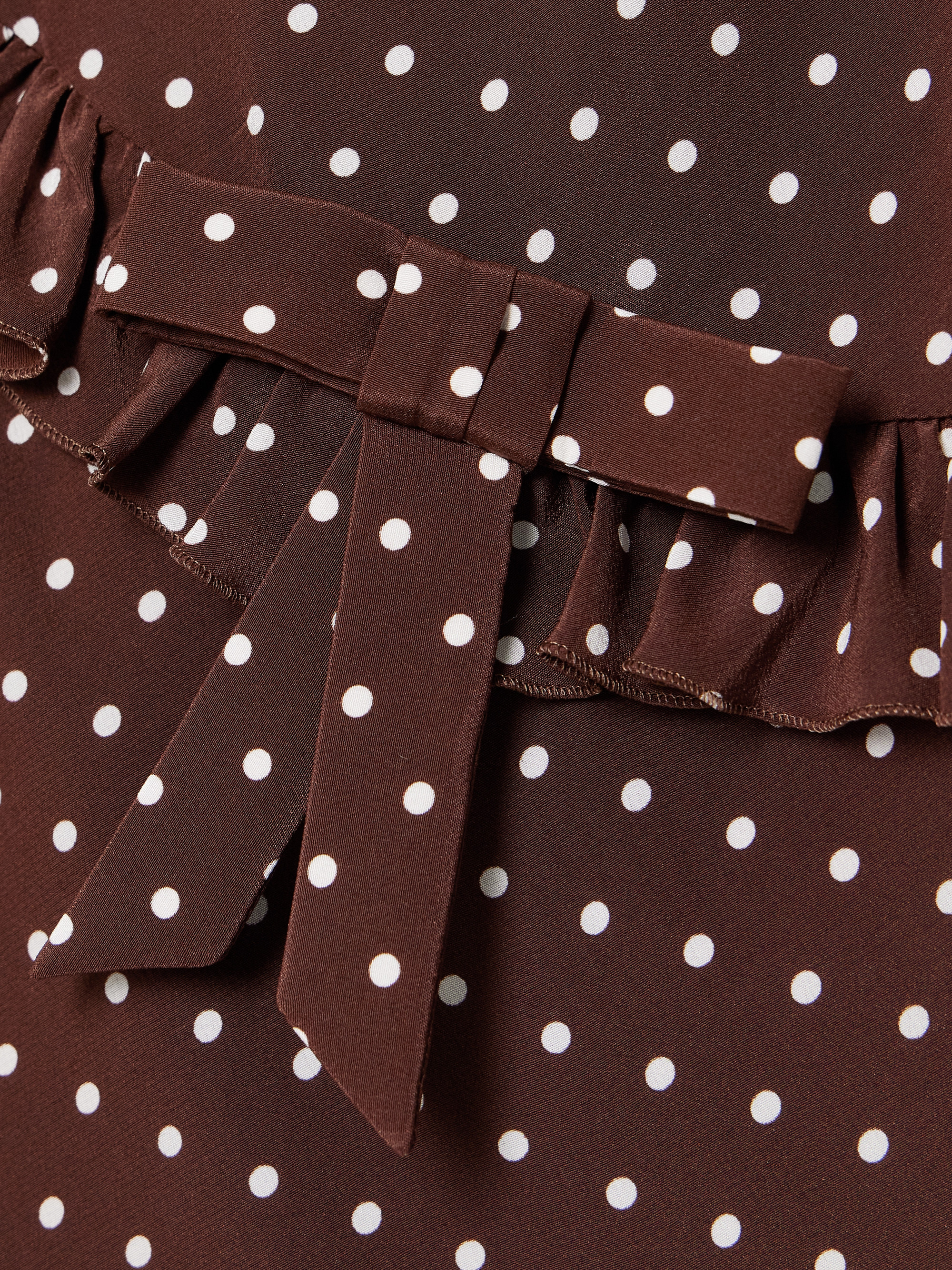 Alessandra Rich Ruffled bow-detailed polka-dot silk crepe de chine midi dress