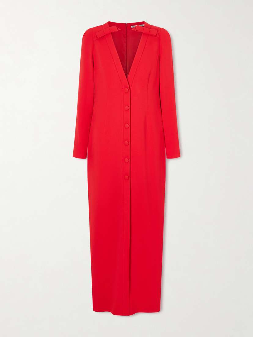 Alessandra Rich Bow-detailed Cady Midi Dress