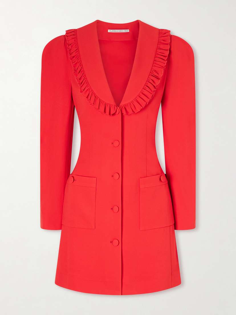 Alessandra Rich Ruffled Cady Mini Dress