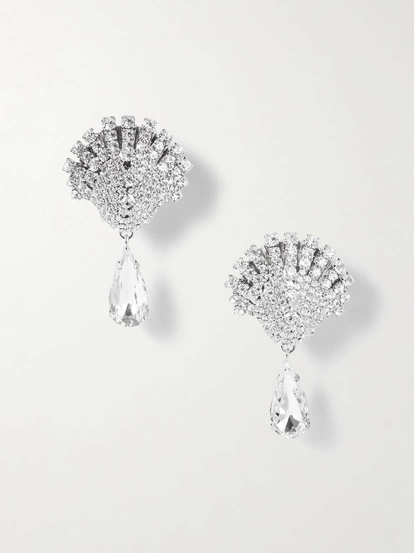 Alessandra Rich tone And Crystal Clip Earrings