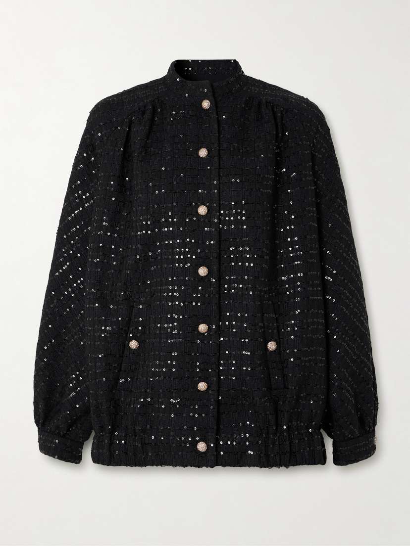 Alessandra Rich Sequin-embellished Tweed Jacket