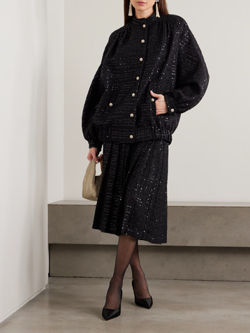 Alessandra Rich Sequin-embellished tweed jacket
