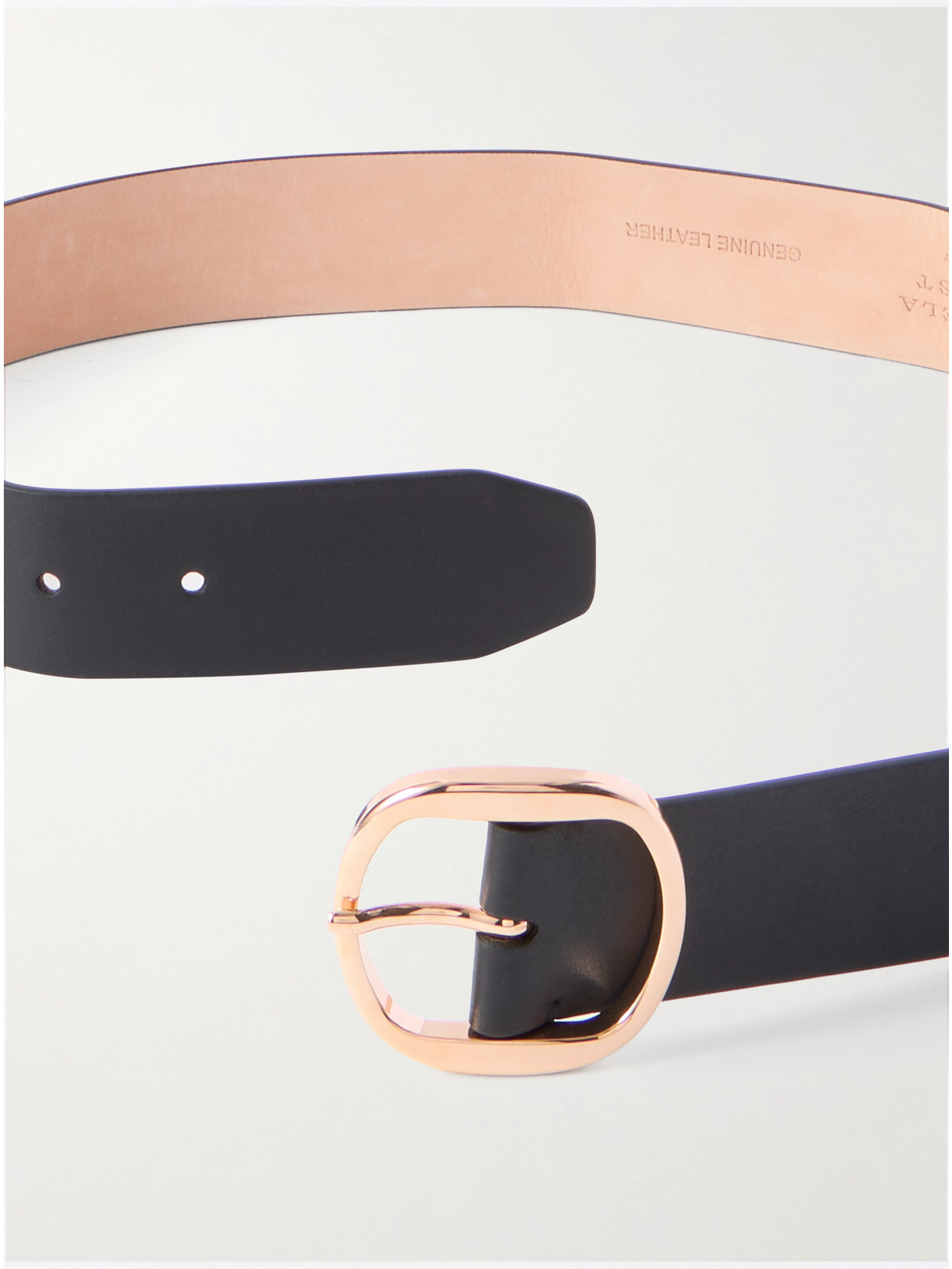 Gabriela Hearst Elster Textured-leather Belt In Black