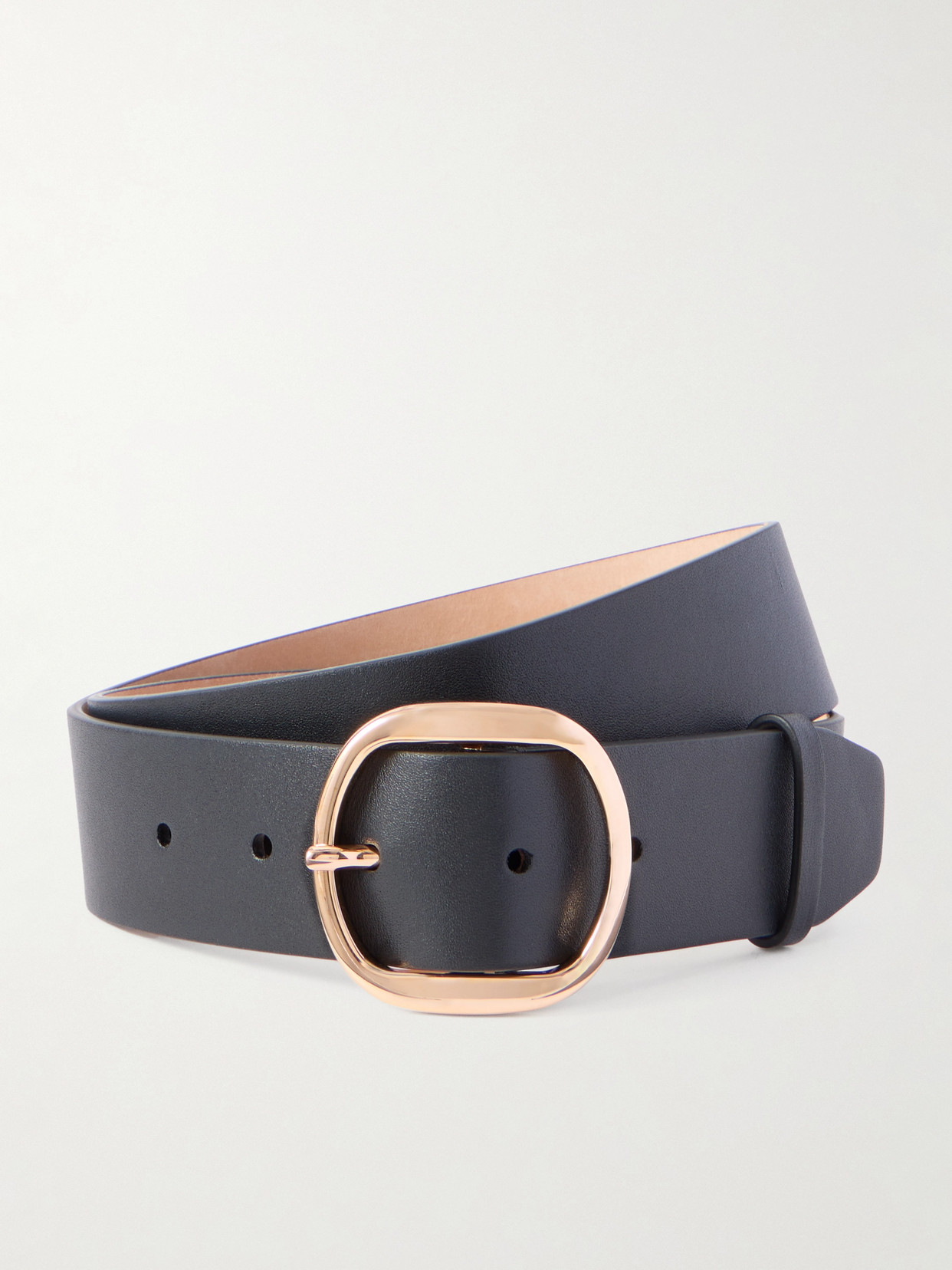 Gabriela Hearst Elster Textured-leather Belt In Black