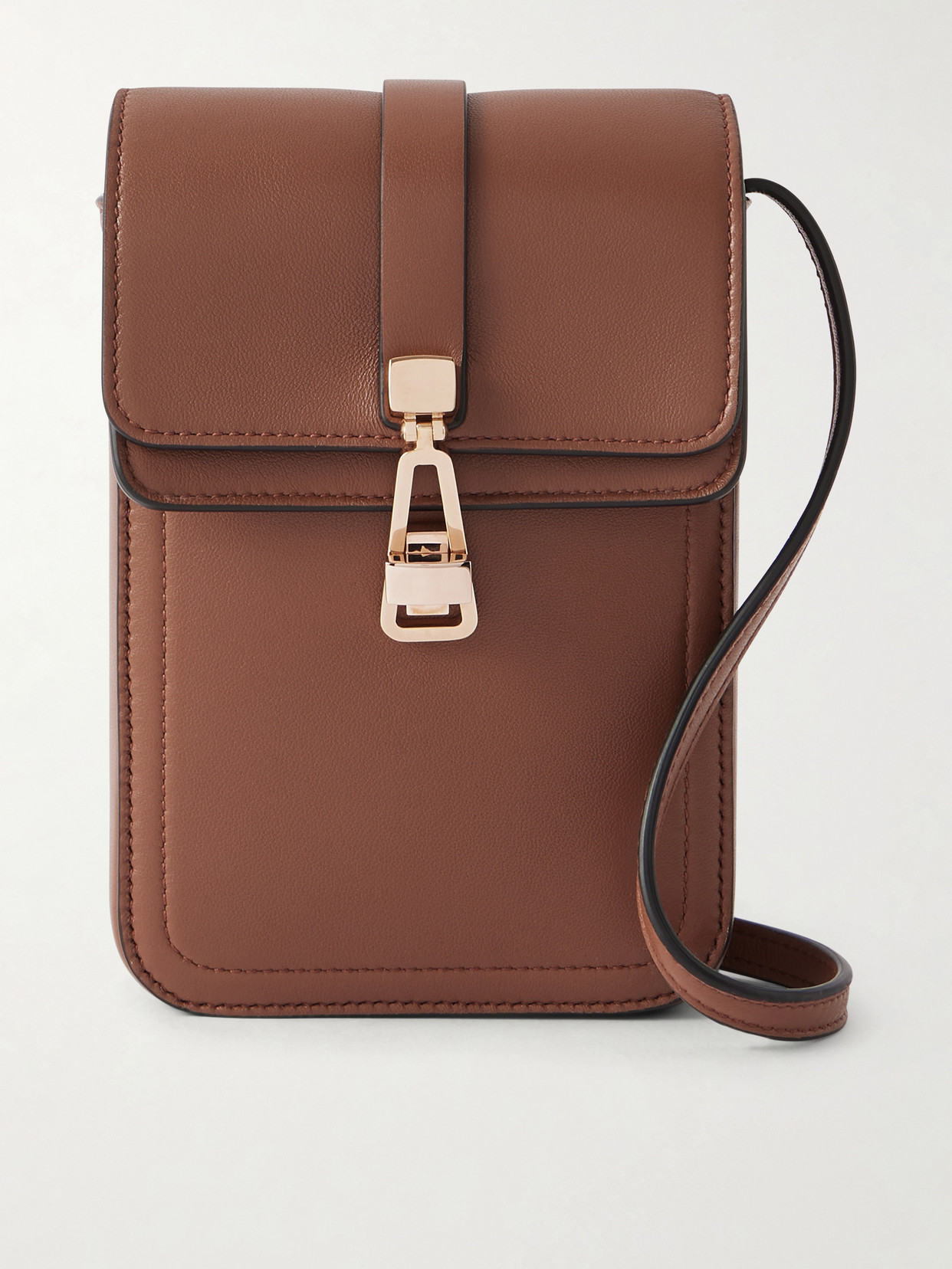Gabriela Hearst Leather Phone Pouch In Brown