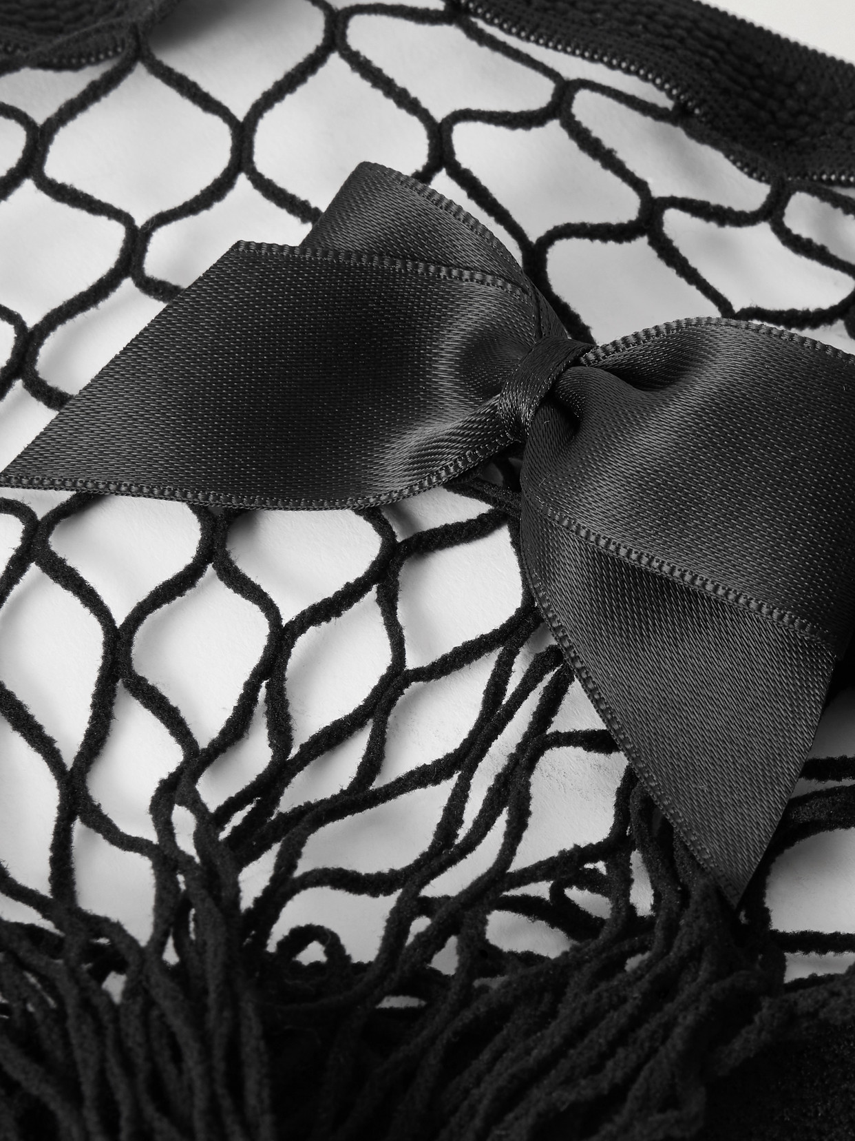 Gabriela Hearst Archibald Bow-detailed Fishnet Tights In Black
