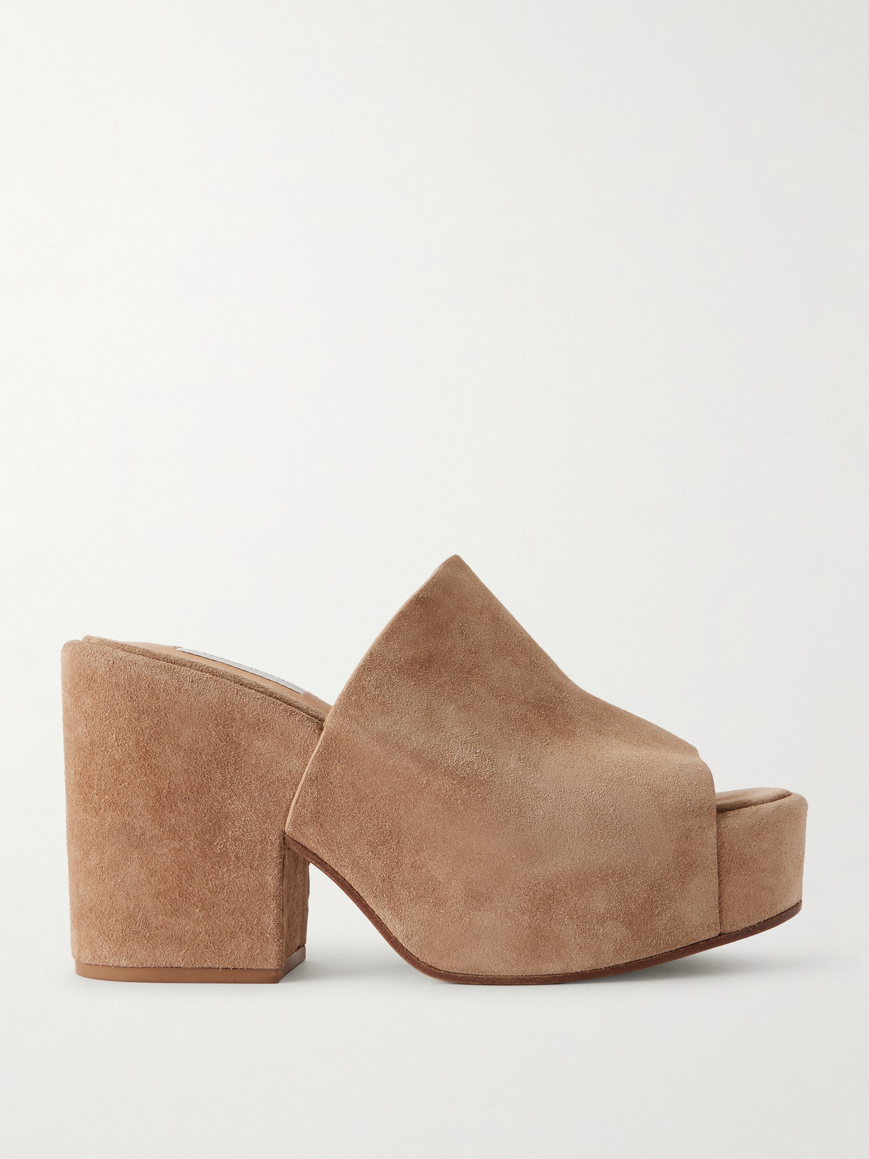 Gabriela Hearst Ares Suede Platform Mules In Neutral
