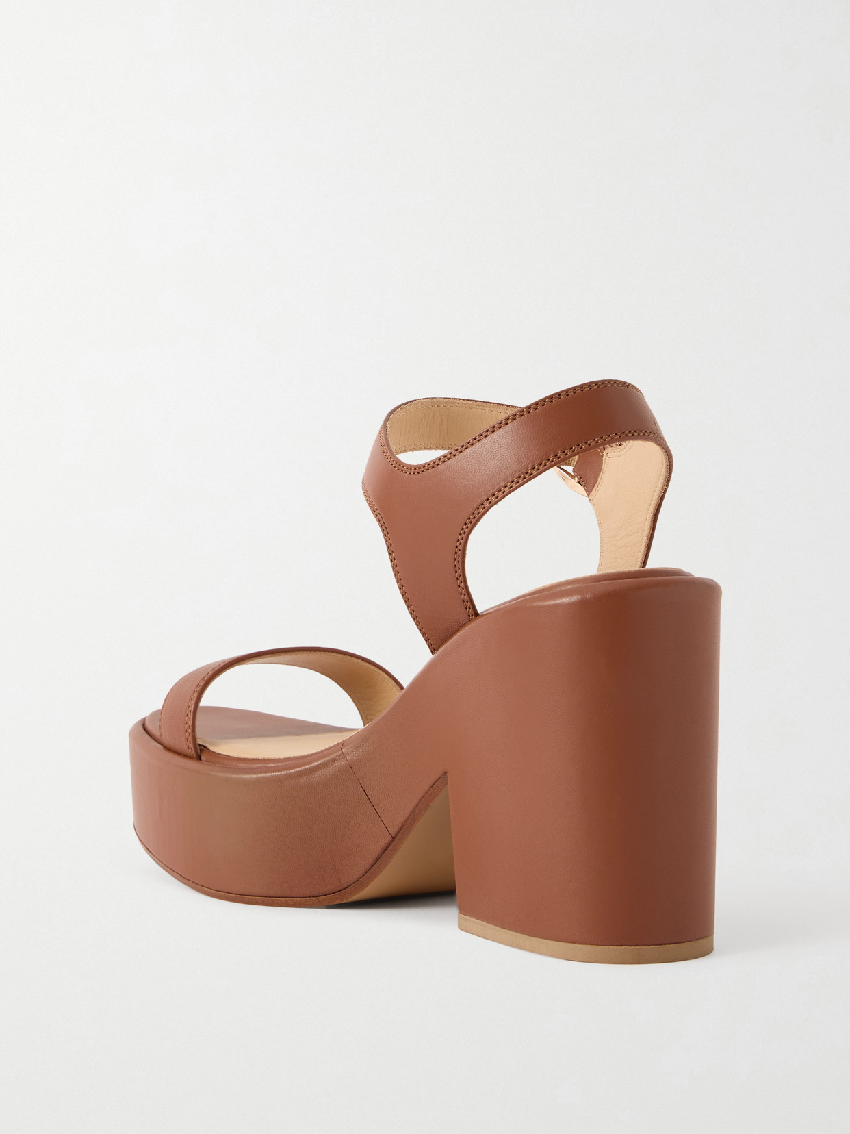 Gabriela Hearst Iman Leather Platform Sandals In Brown