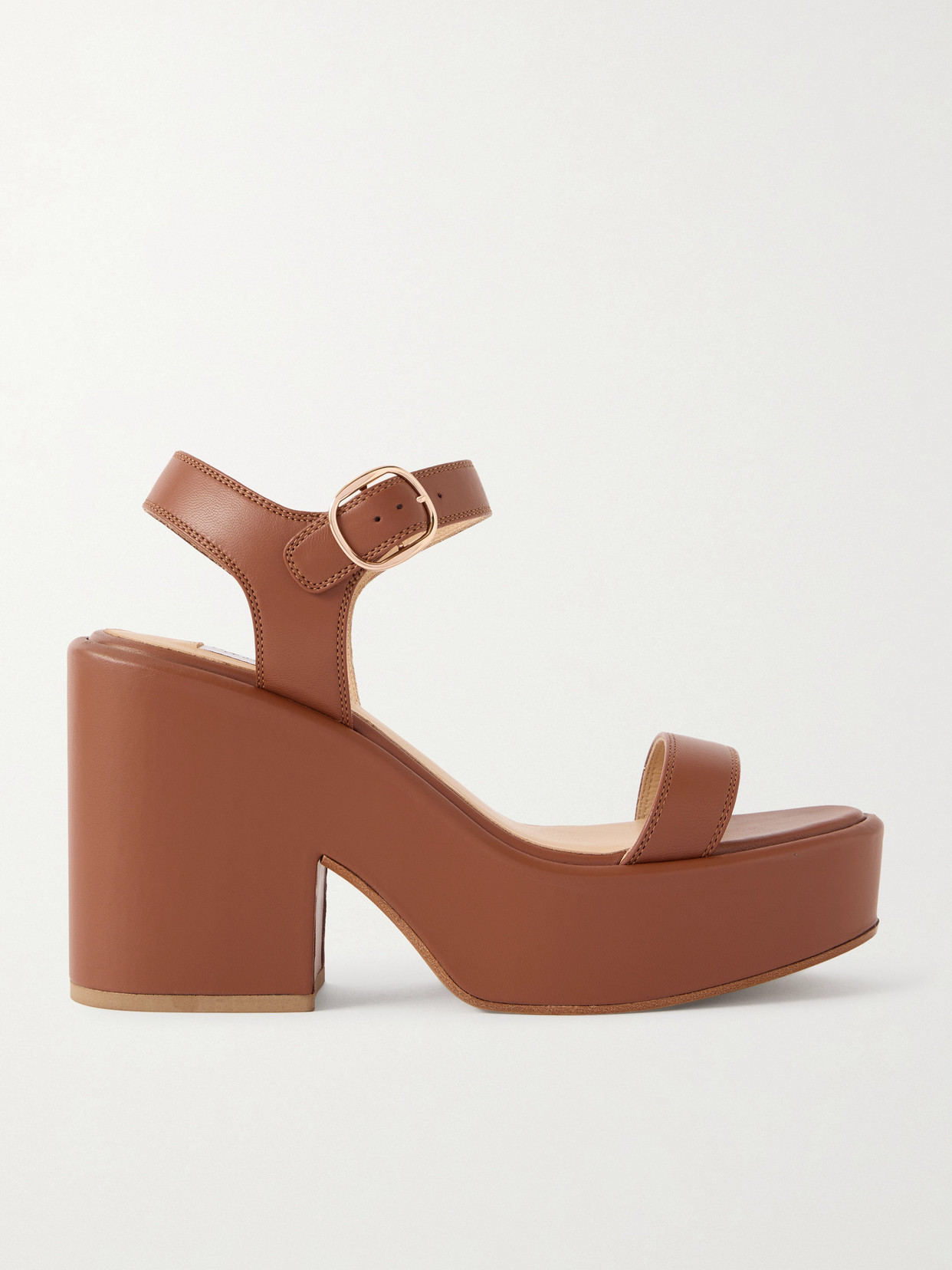 Gabriela Hearst Iman Leather Platform Sandals In Brown