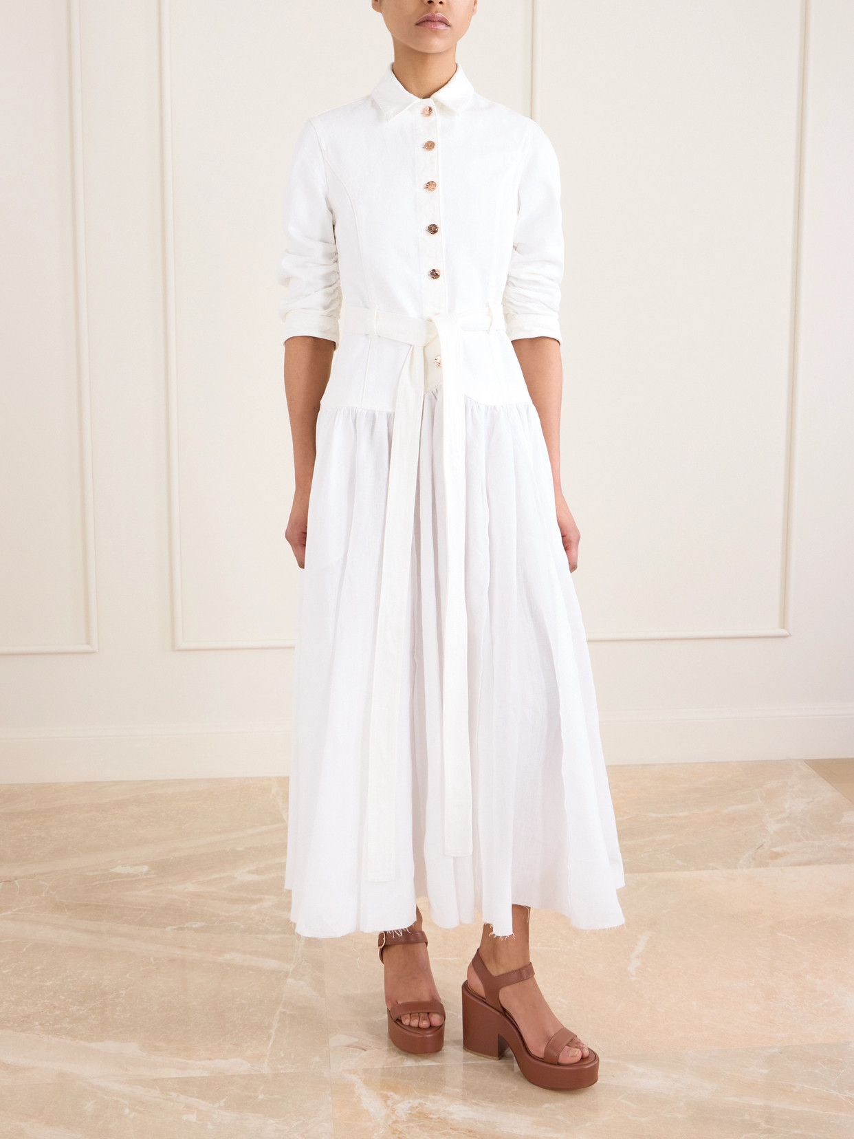 Gabriela Hearst Iman Leather Platform Sandals In Brown