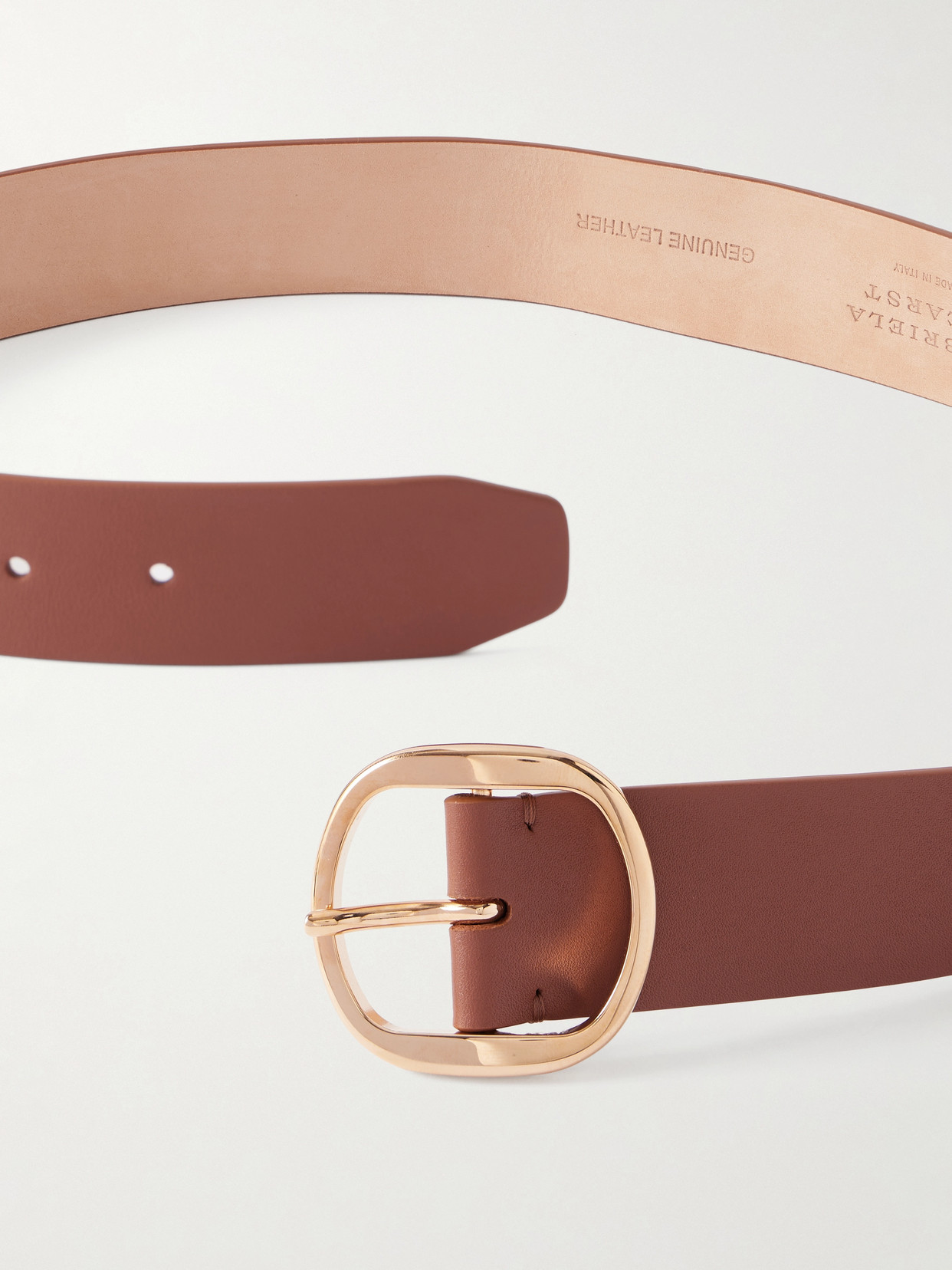 Gabriela Hearst Elster Textured-leather Belt In Brown