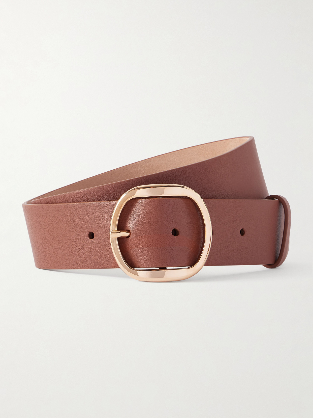 Gabriela Hearst Elster Textured-leather Belt In Brown