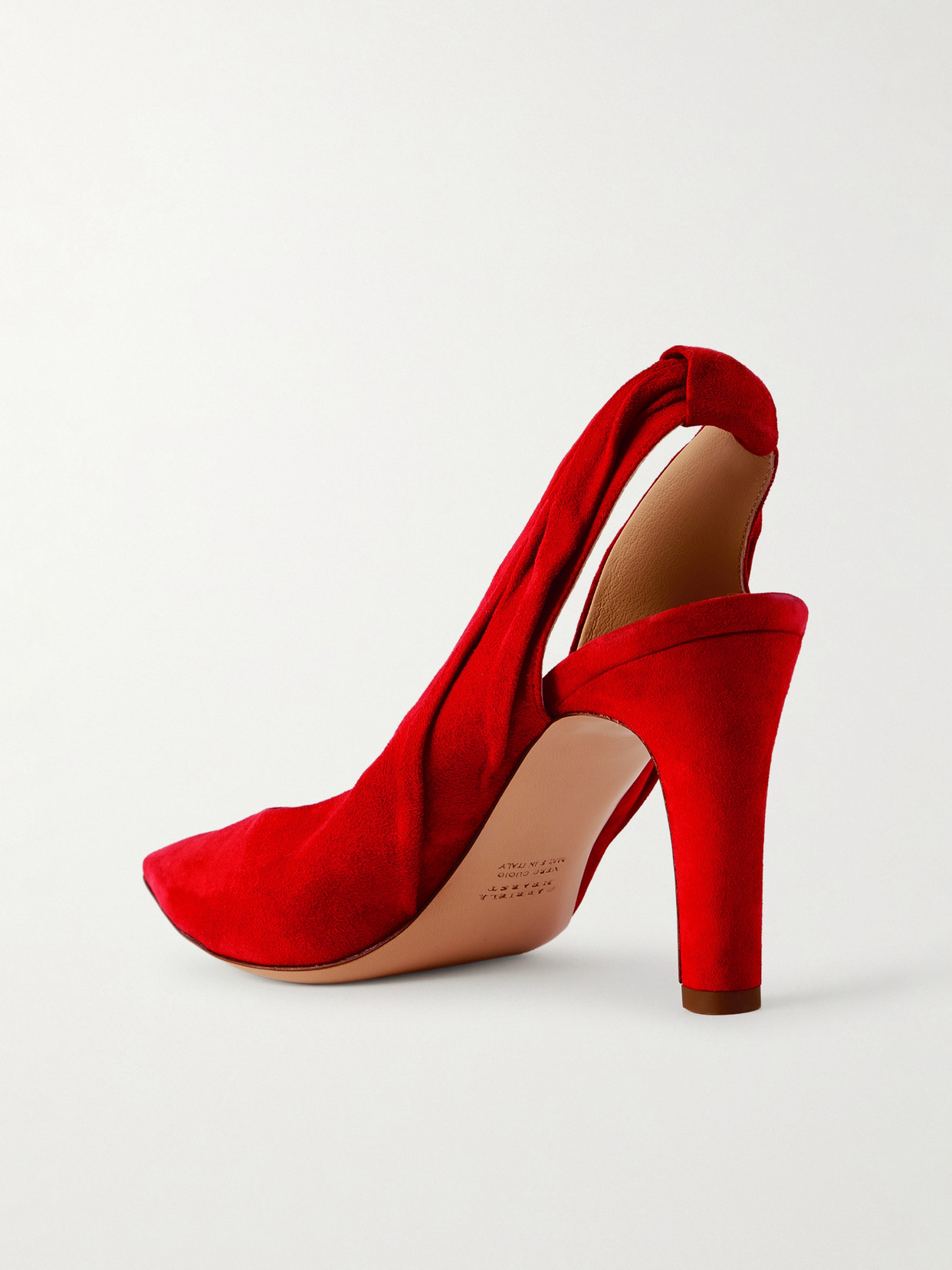Gabriela Hearst Amari Ruched Suede Slingback Pumps In Red