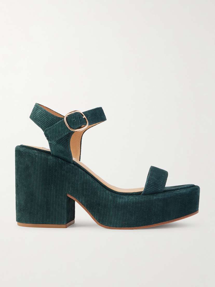 Gabriela Hearst Iman Ribbed Suede Sandals