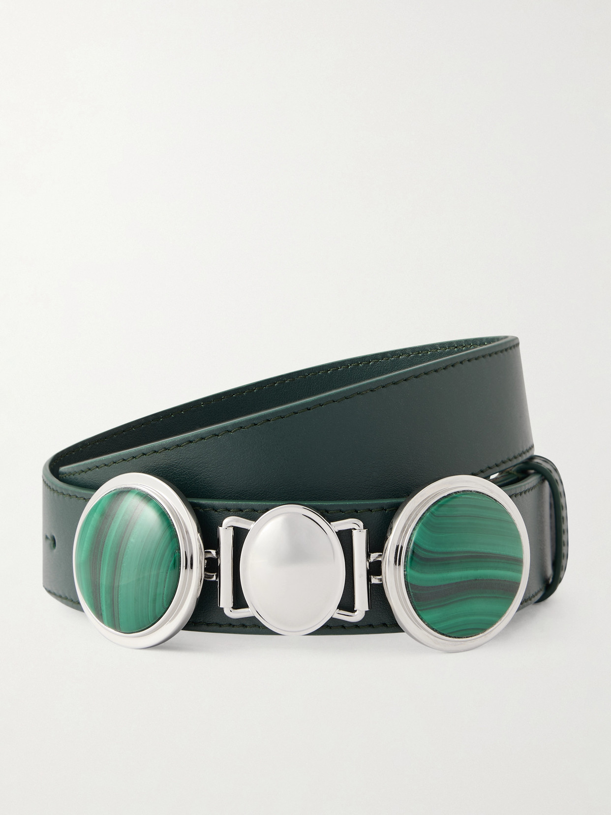 Gabriela Hearst Embellished Leather Belt In Green