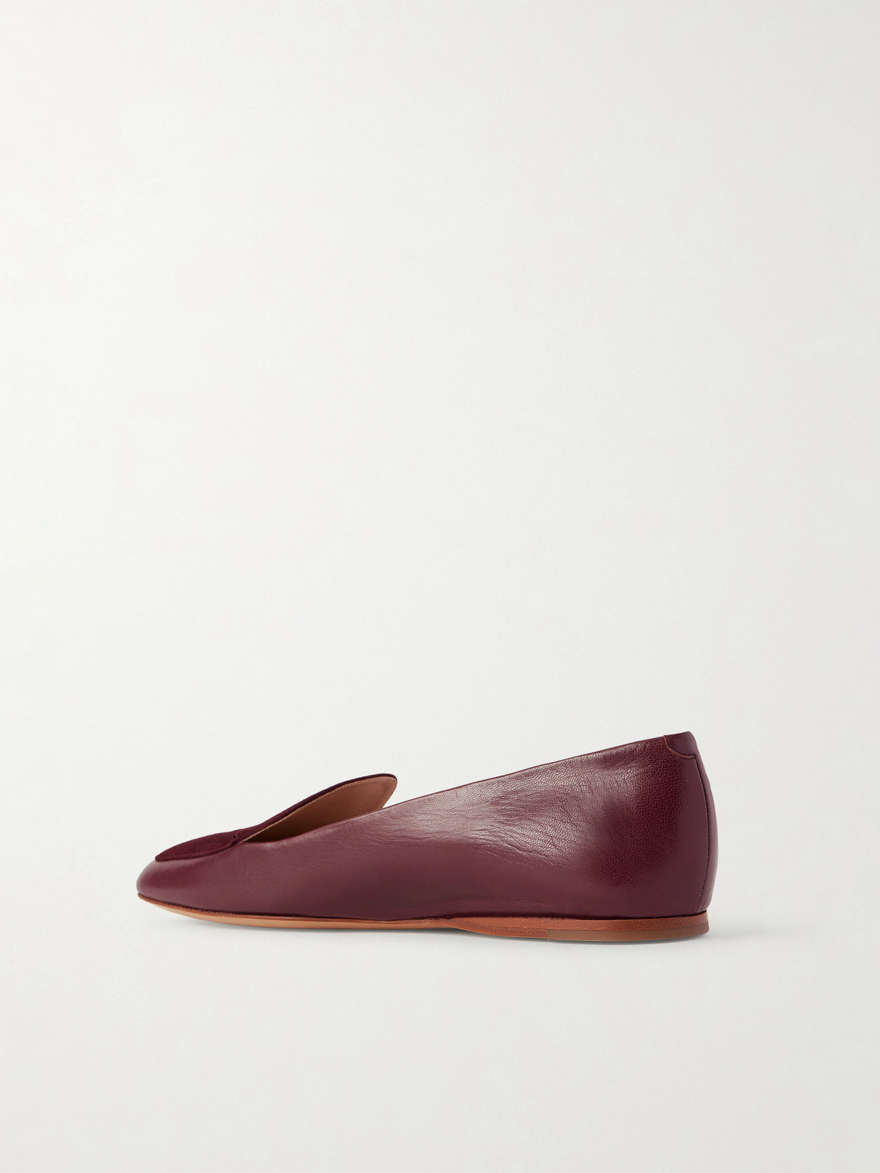 Gabriela Hearst Aveda Flat Loafer In Bordeaux Leather & Suede In Brown