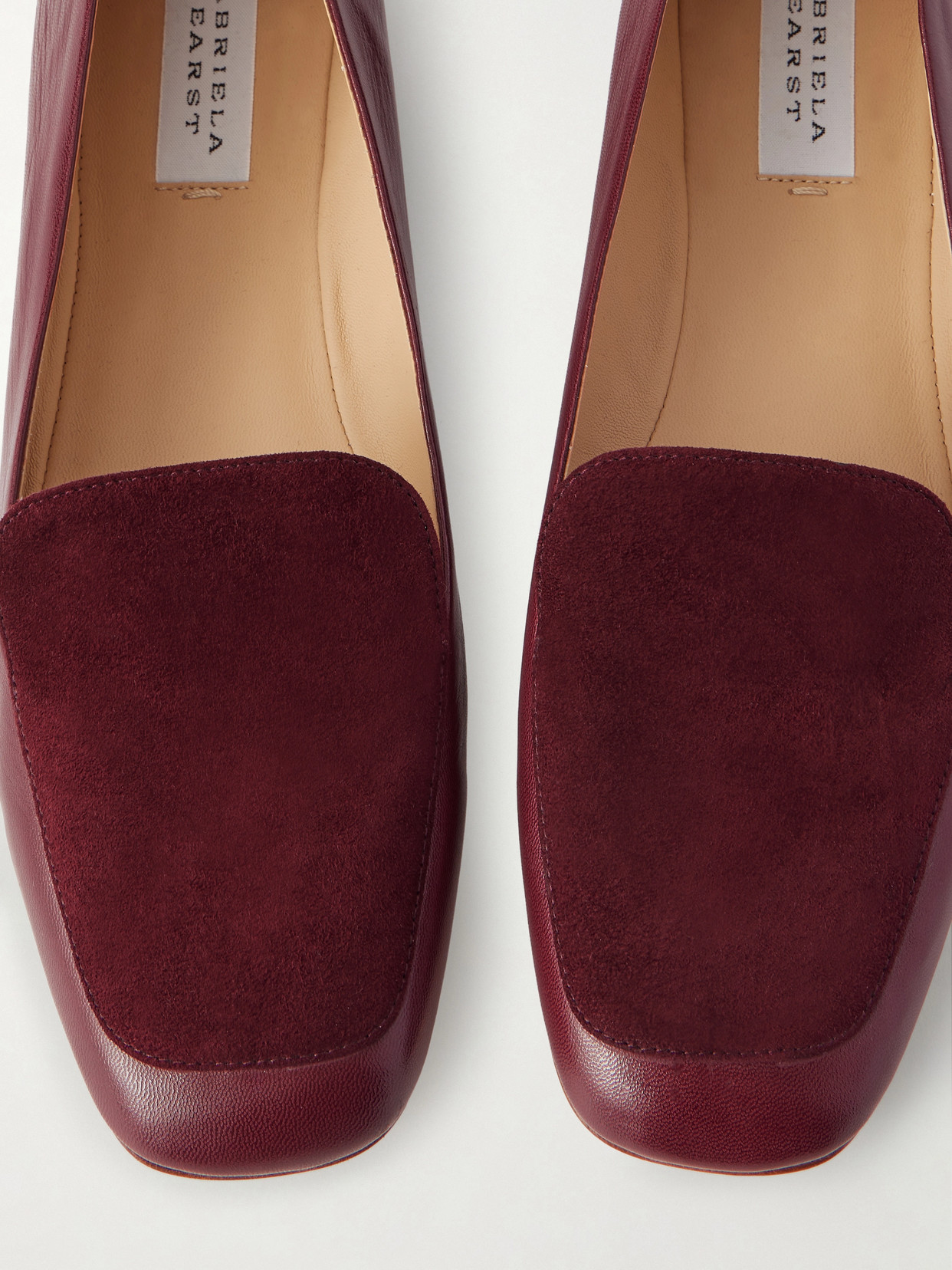 Gabriela Hearst Aveda Flat Loafer In Bordeaux Leather & Suede In Brown