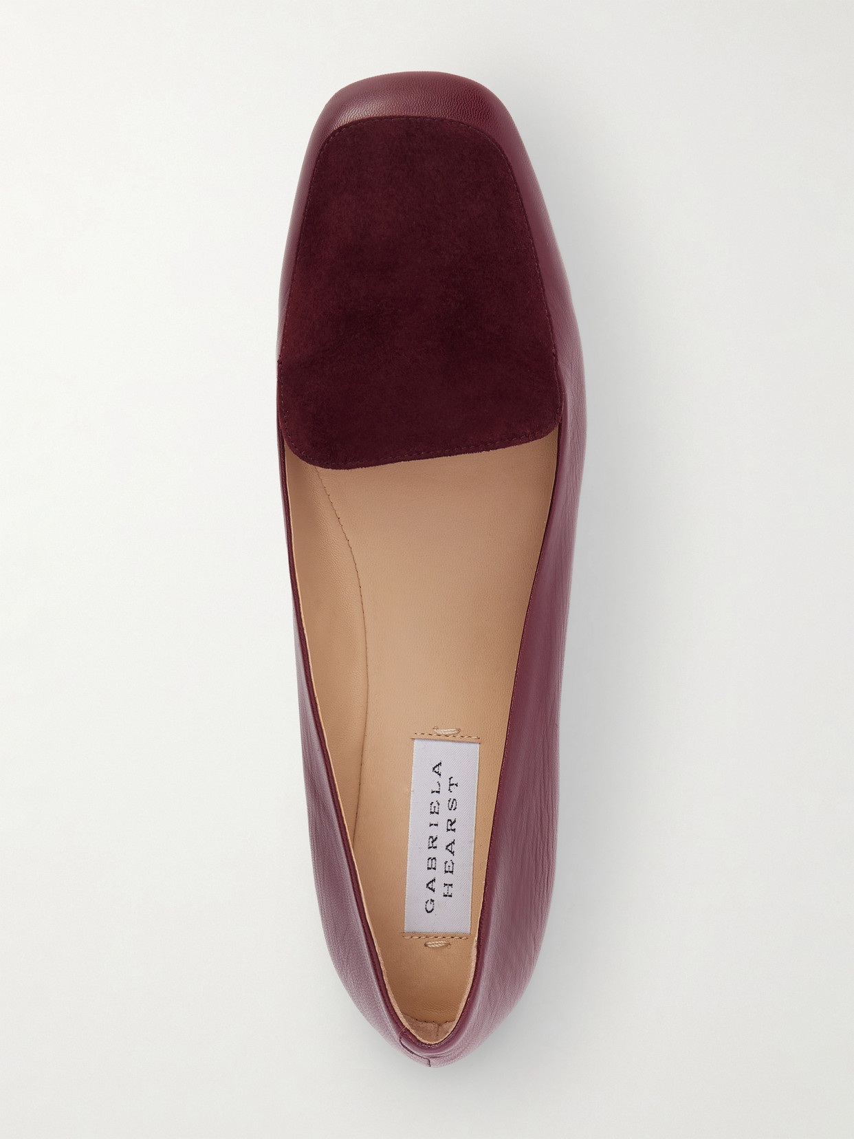 Gabriela Hearst Aveda Flat Loafer In Bordeaux Leather & Suede In Brown