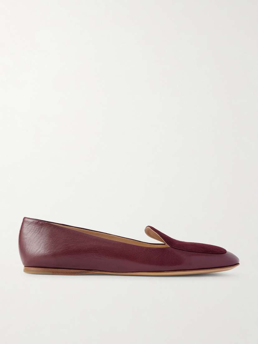 Gabriela Hearst Aveda Suede-trimmed Leather Loafers