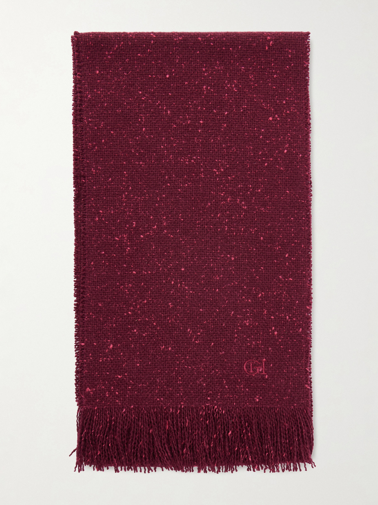Gabriela Hearst Illumina Fringed Wool And Cashmere-blend Scarf In Red