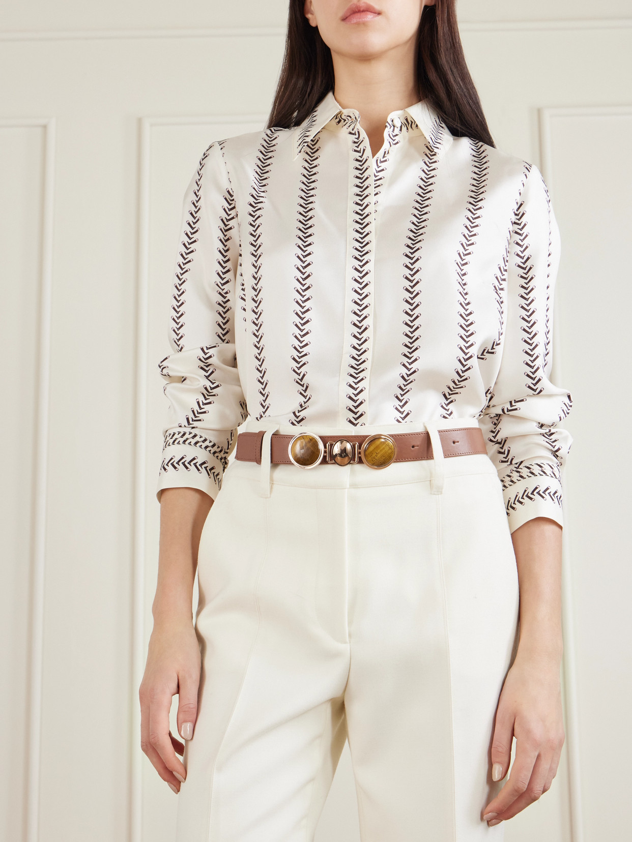 Gabriela Hearst Embellished Leather Belt In Brown