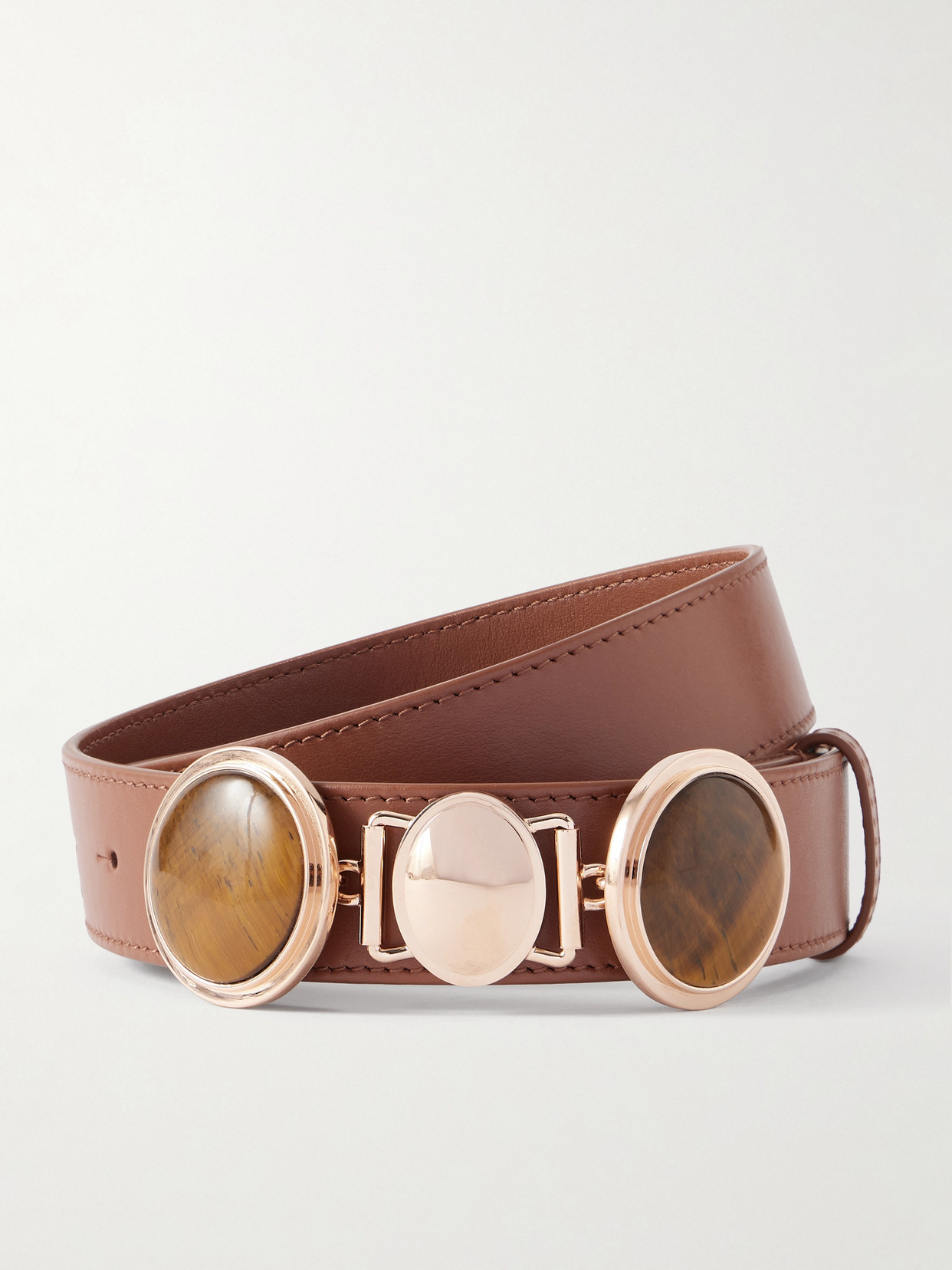 Gabriela Hearst Embellished Leather Belt In Brown