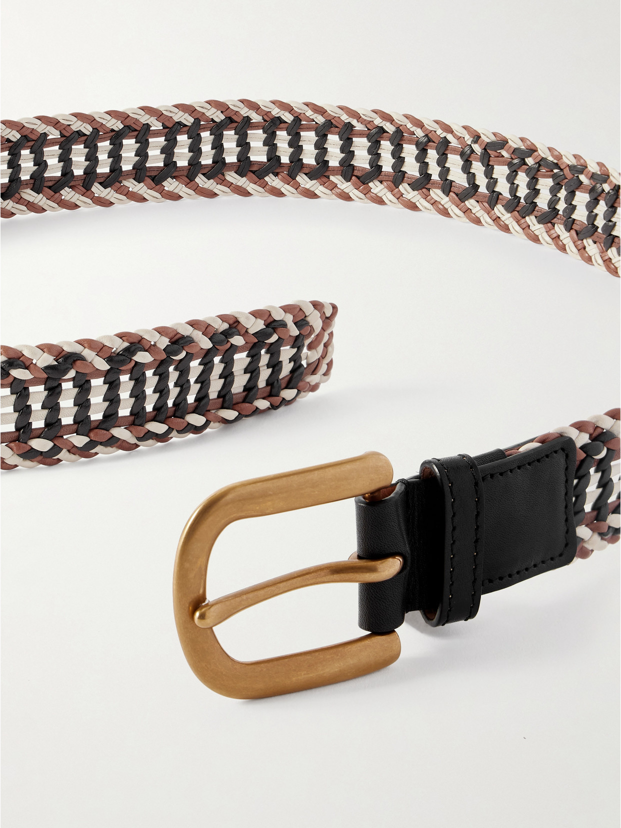 Gabriela Hearst Sam Woven Leather Belt In Brown
